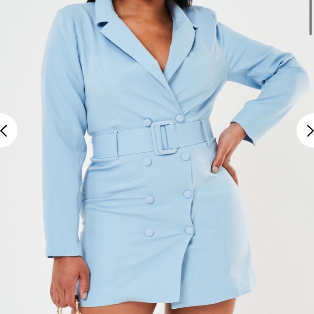 LIGHT BLUE BLAZER DRESS